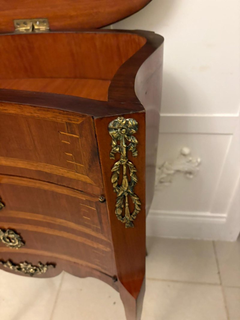 Antique Quality French Louis XV Style Marquetry Side Cabinet